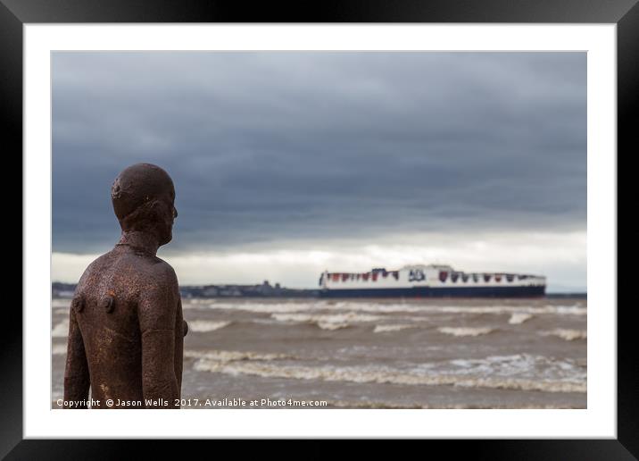 Watching the container ship Framed Mounted Print by Jason Wells