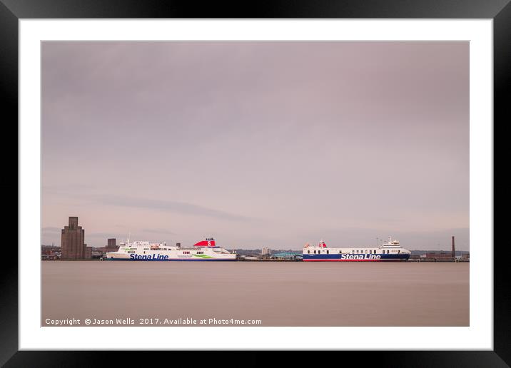 Stenaline boats back to back Framed Mounted Print by Jason Wells