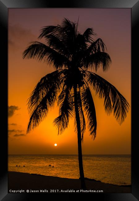 Caribbean sunset Framed Print by Jason Wells