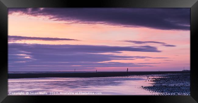 Another Place twilight panorama Framed Print by Jason Wells