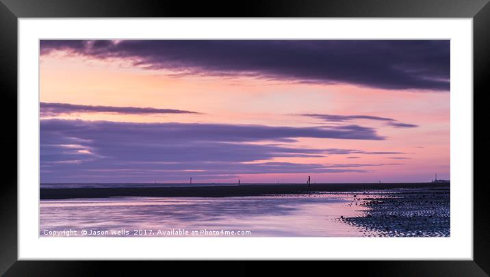 Another Place twilight panorama Framed Mounted Print by Jason Wells