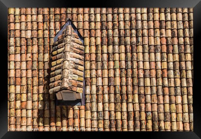 Waves of terracotta  tiles Framed Print by Jason Wells