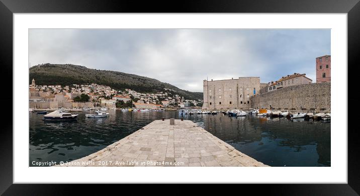 Panorama of Dubrovnik's old harbour Framed Mounted Print by Jason Wells