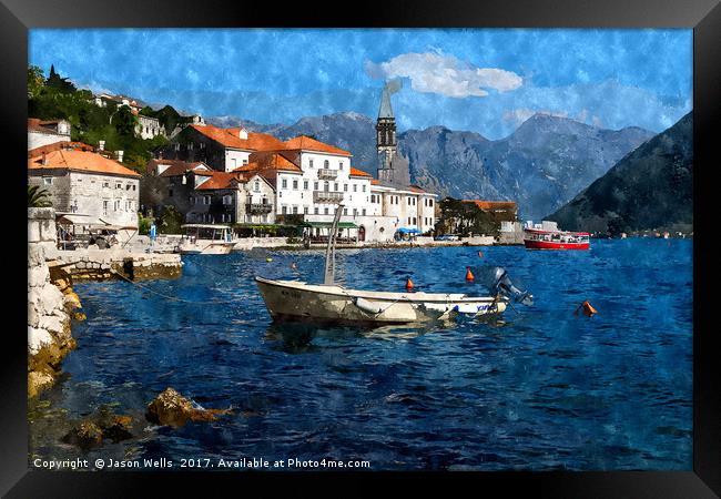 Perast in the Bay of Kotor Framed Print by Jason Wells