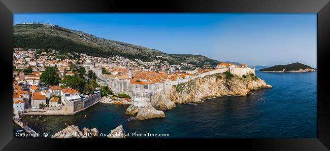 Dubrovnik old town panorama Framed Print by Jason Wells
