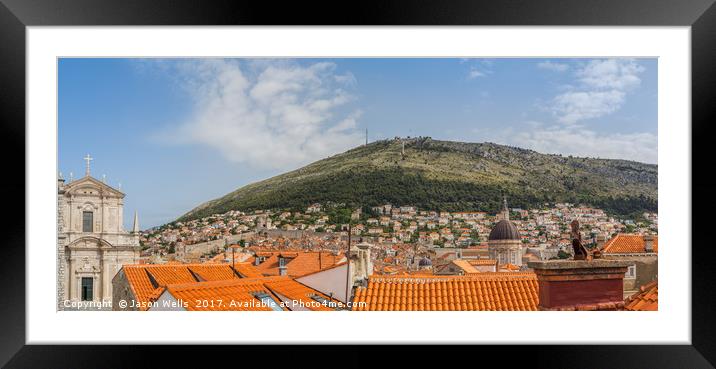 Dubrovnik at the foot of Srd Hill Framed Mounted Print by Jason Wells