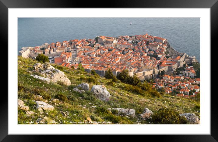 Dubrovnik old town from the hillside Framed Mounted Print by Jason Wells