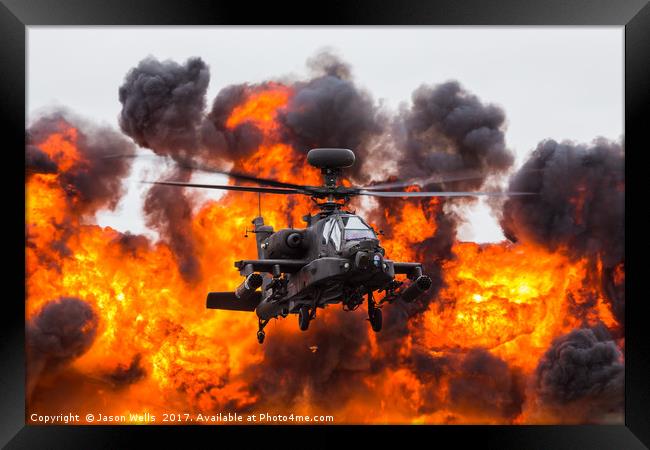 Army Air Corps WAH-64D Apache in front of a wall o Framed Print by Jason Wells