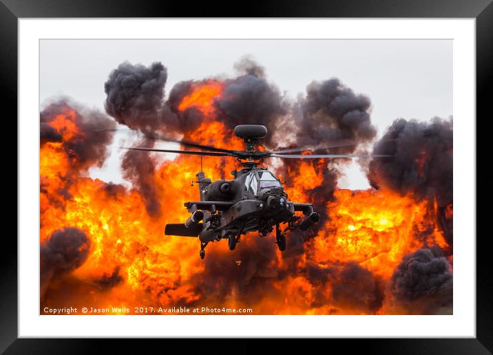 Army Air Corps WAH-64D Apache in front of a wall o Framed Mounted Print by Jason Wells