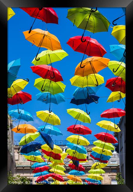 A canopy of colour above Liverpool Framed Print by Jason Wells