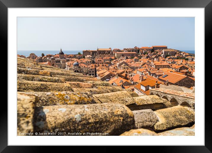 Rooftops of Dubrovnik's old town Framed Mounted Print by Jason Wells