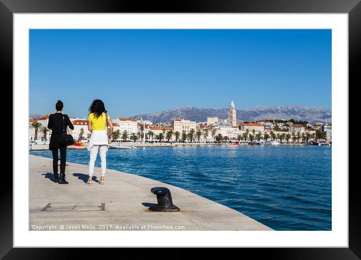 Walking along Split's waterfront Framed Mounted Print by Jason Wells