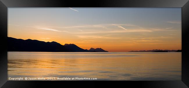 Dawn over the Peljesac peninsula Framed Print by Jason Wells