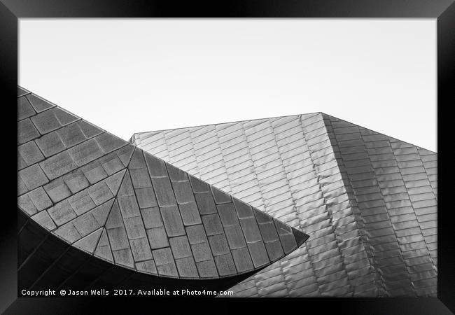 The Lowry shopping centre in monochrome Framed Print by Jason Wells