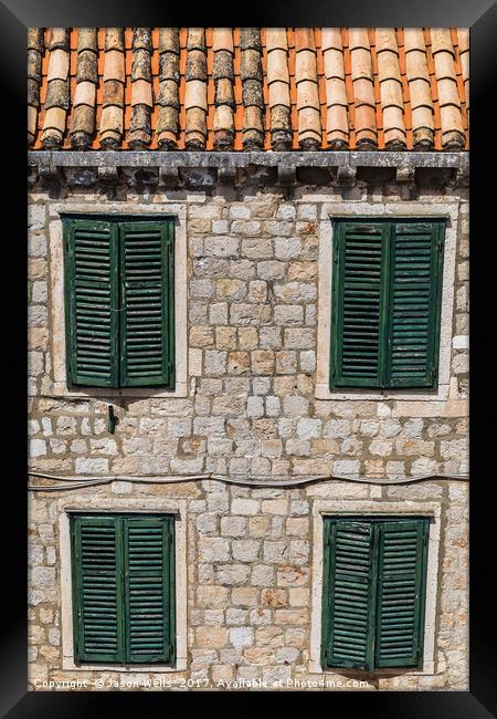 Uniform colours of the Dubrovnik old town Framed Print by Jason Wells