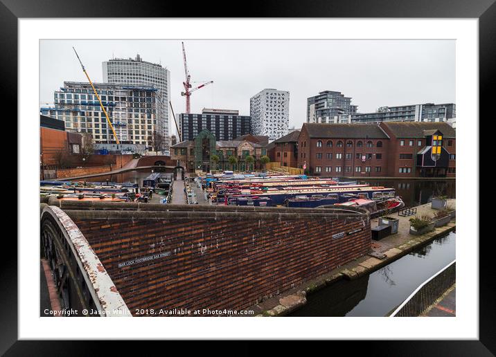 New buildings being erected around the old canal i Framed Mounted Print by Jason Wells