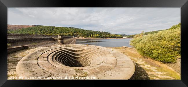 Ladybower Dam plug hole Framed Print by Jason Wells