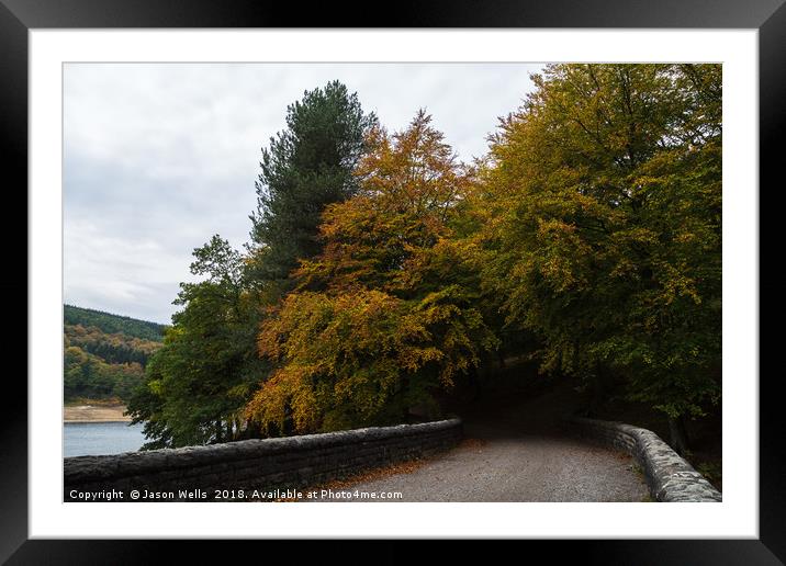 Derwent Reservoir at autumn Framed Mounted Print by Jason Wells