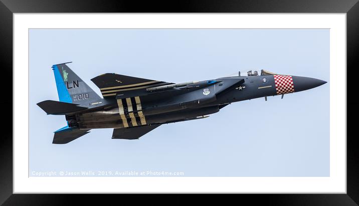 Blue heritage F-15E Eagle Framed Mounted Print by Jason Wells