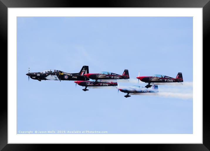 RAF Tucano and The Blades aerobatic display team i Framed Mounted Print by Jason Wells