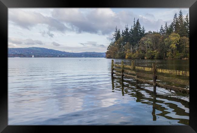 Reflection of a wooden fence Framed Print by Jason Wells