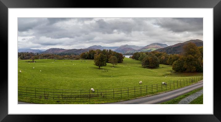 Low Wray panorama Framed Mounted Print by Jason Wells