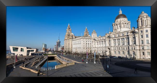 Liverpool waterfront panorama Framed Print by Jason Wells