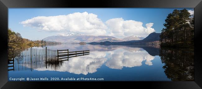 Skiddaw and clouds reflection Framed Print by Jason Wells