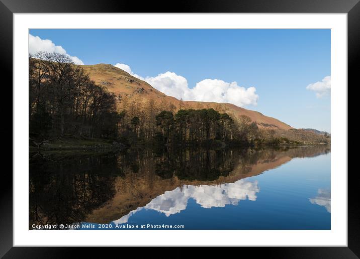 Trees on the shore of Derwent Water Framed Mounted Print by Jason Wells