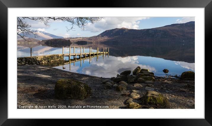 Rocky shore of Derwent Water Framed Mounted Print by Jason Wells