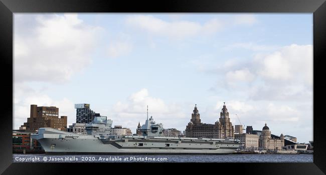 HMS Prince of Wales letterbox crop Framed Print by Jason Wells