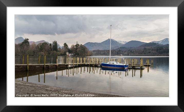 Sail boat on Derwent Water Framed Mounted Print by Jason Wells