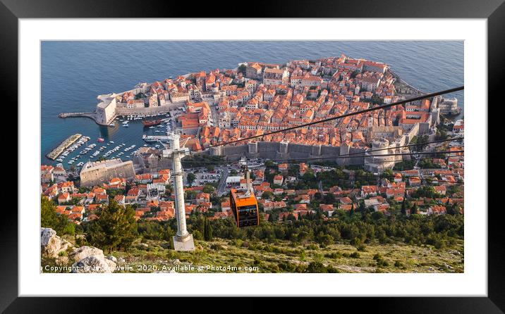 Cable car coming up from Dubrovnik Framed Mounted Print by Jason Wells