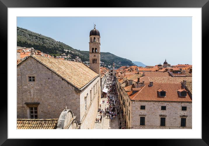 Looking down the Stradun Framed Mounted Print by Jason Wells