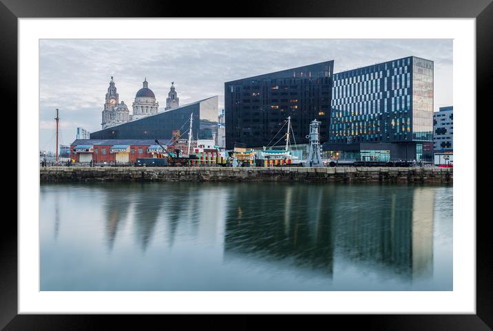 Reflections of the Liverpool skyline in Canning Do Framed Mounted Print by Jason Wells