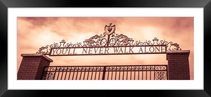 Letterbox crop of the Shankly Gates Framed Mounted Print by Jason Wells
