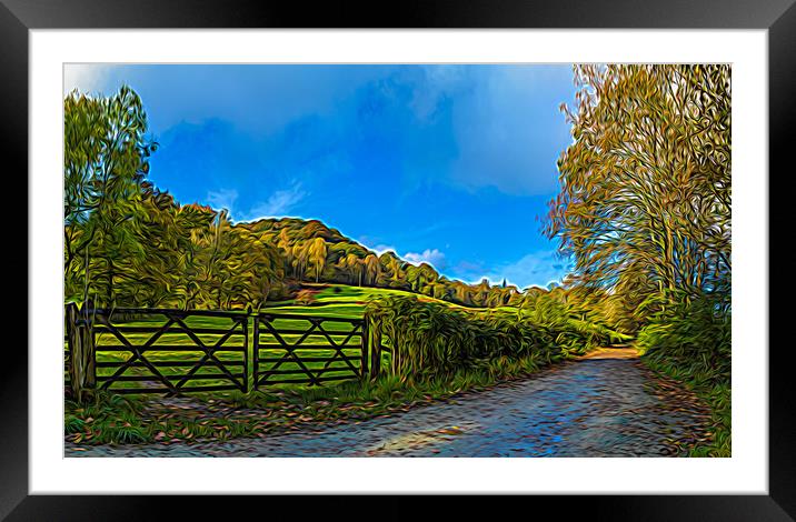 Panorama of a pathway in the Lakes Framed Mounted Print by Jason Wells