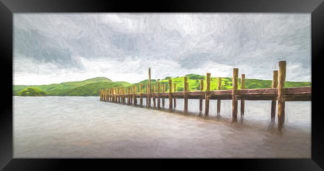 Jetty on Coniston Water Framed Print by Jason Wells