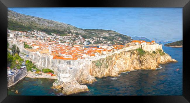 Dubrovnik city walls panorama Framed Print by Jason Wells