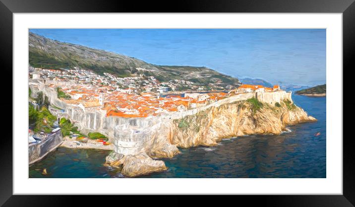 Dubrovnik city walls panorama Framed Mounted Print by Jason Wells