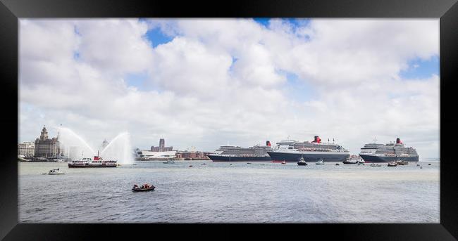 Three Queens on the Liverpool waterfront Framed Print by Jason Wells