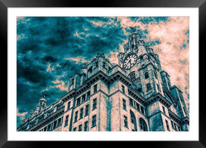 Dramatic sky above the Liver Building Framed Mounted Print by Jason Wells