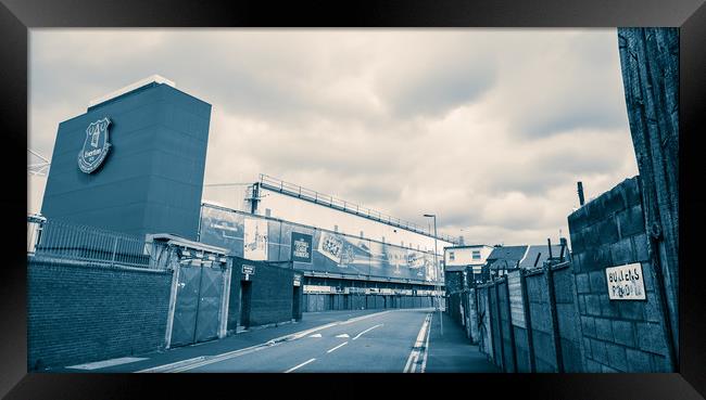 Bullens Road stand at Everton FC Framed Print by Jason Wells