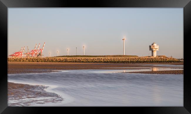 Channels of water at Crosby beach Framed Print by Jason Wells