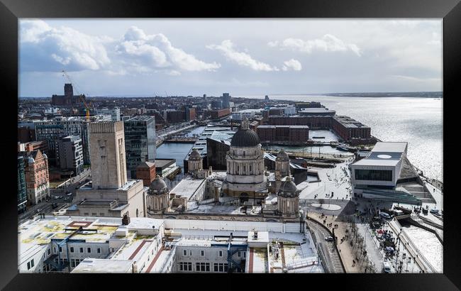 Liverpool waterfront facing south Framed Print by Jason Wells
