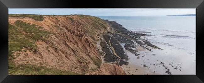 Filey Brigg and Bempton Cliffs panorama Framed Print by Jason Wells