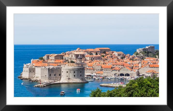 Letterbox crop of Dubrovnik harbour Framed Mounted Print by Jason Wells