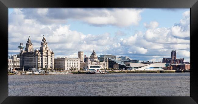 Panorama of the Liverpool waterfront Framed Print by Jason Wells