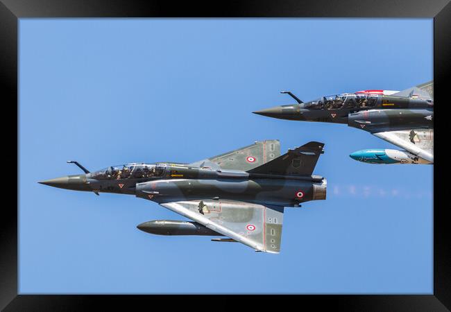 French Mirage 2000D pair Framed Print by Jason Wells