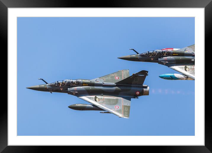 French Mirage 2000D pair Framed Mounted Print by Jason Wells